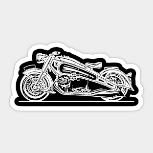 R7 Nostalgia Bike White Sketch Art Sticker